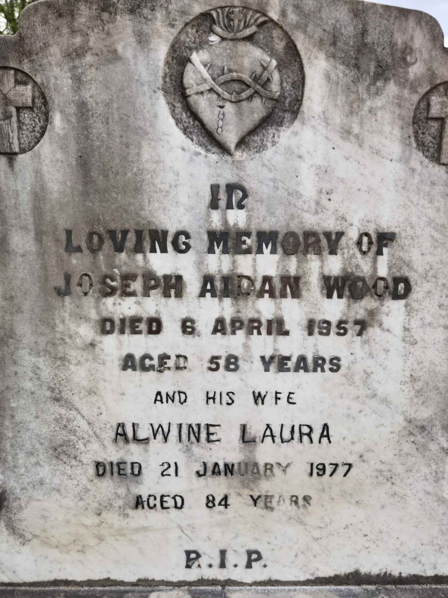 WOOD Joseph Aidan -1957 &amp; Alwine Laura -1977