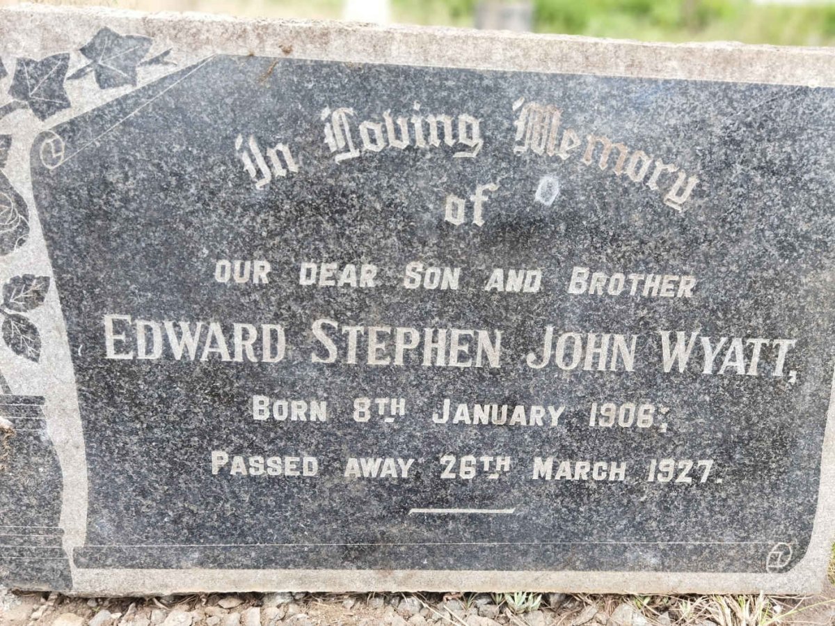 WYATT Edward Stephen John 1906-1927