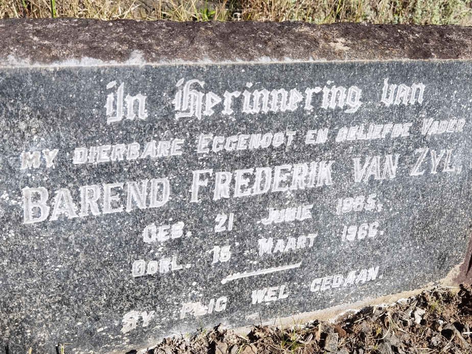 ZYL Barend Frederik, van 1885-1966