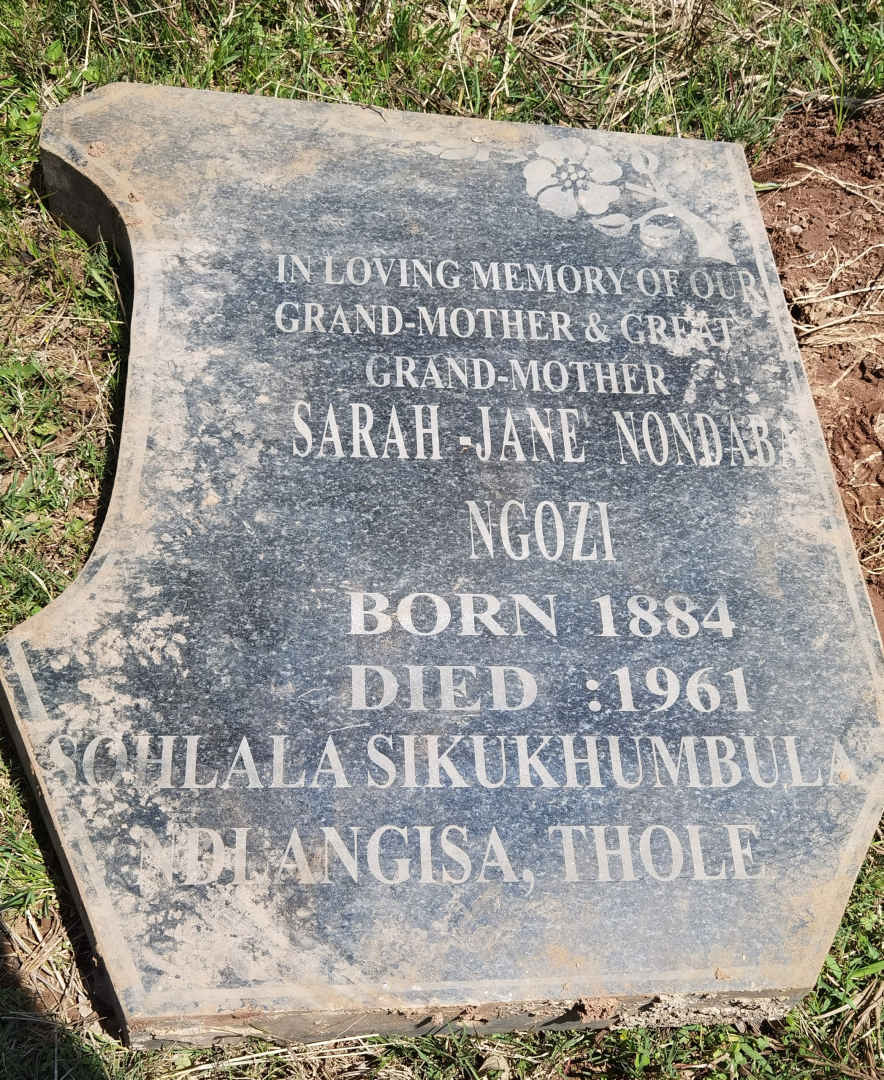 NGOZI Sarah-Jane Nondaba 1884-1961