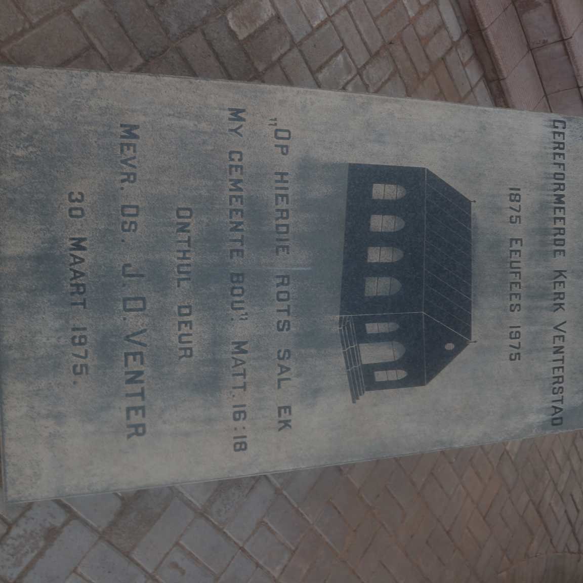 1. Gedenksteen - Eeufees Venterstad Gereformeerde kerk 1975