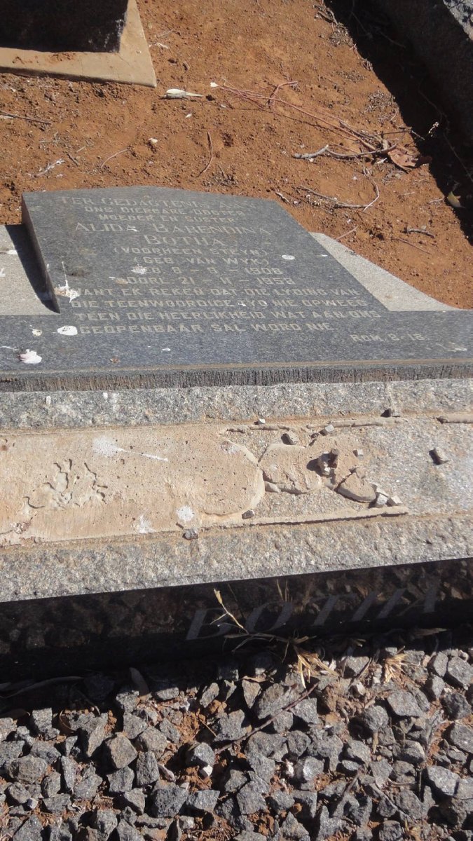 BOTHA Alida Barendina formerly STEYN nee VAN WYK 1908-1958