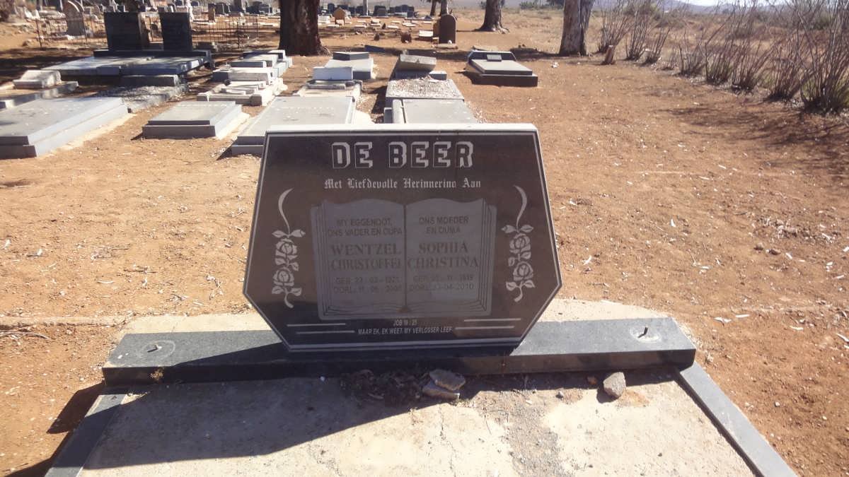 BEER Wentzel Christoffel, de 1921-2000 &amp; Sophia Christina 1919-2010