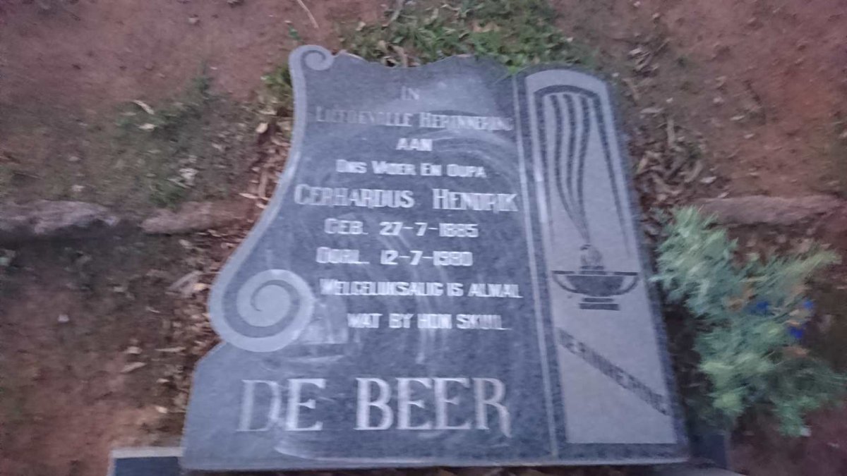 BEER Gerhardus Hendrik, de 1885-1990
