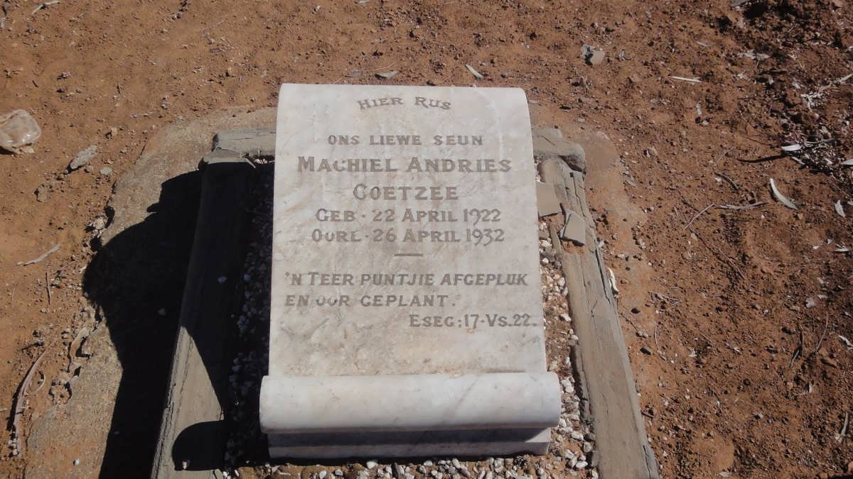 COETZEE Machiel Andries 1922-1932