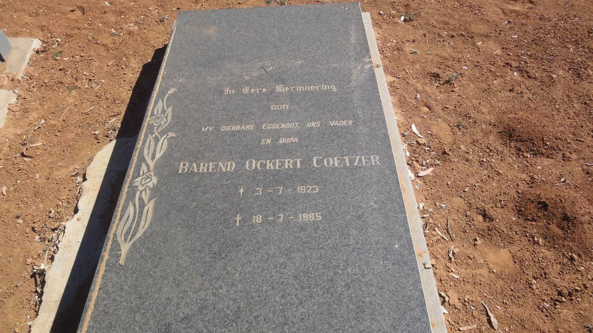 COETZER  Barend Ockert 1923-1985