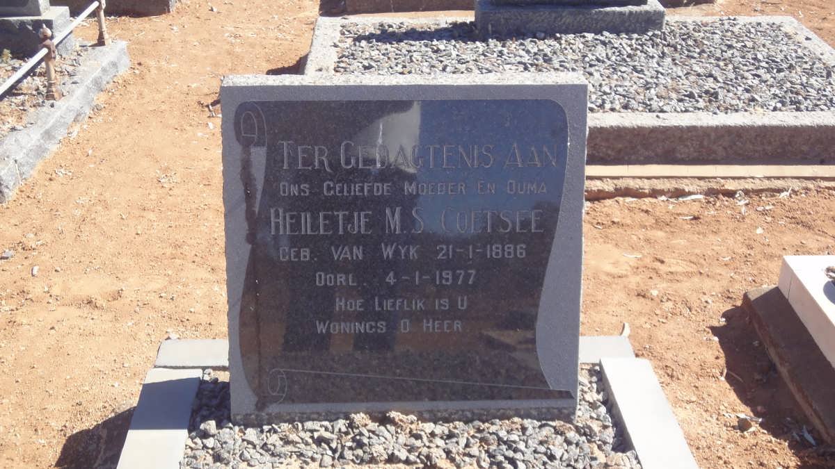 COETSEE Heiletje M.S. nee VAN WYK 1886-1977