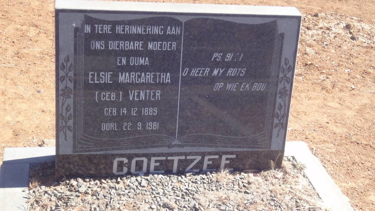 COETZEE Elsie Margaretha VENTER 1889-1981