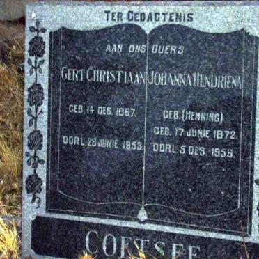 COETSEE Gert Christiaan 1867-1953 &amp; Johanna Hendriena HENNING 1872-1956