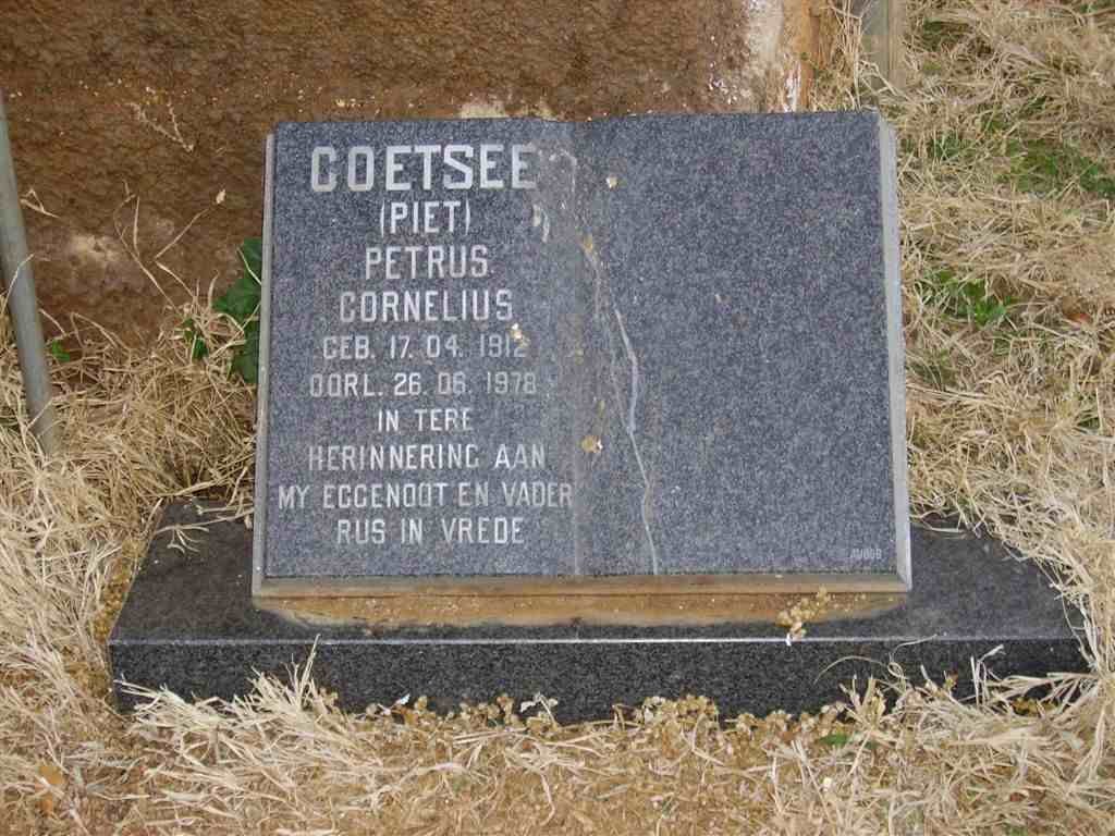 COETSEE Petrus Cornelius 1912-1978