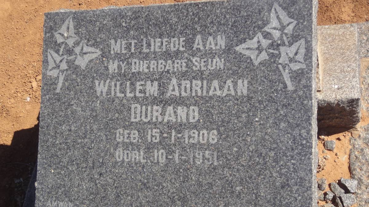 DURAND Willem Adriaan 1906-1951