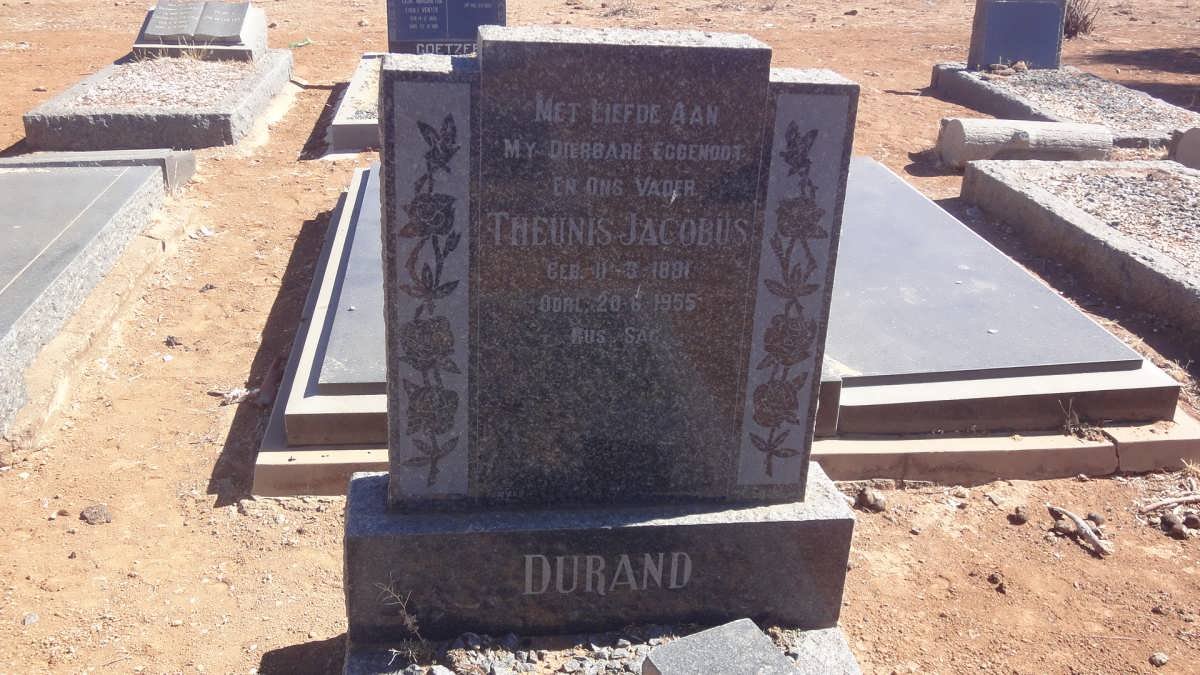 DURAND Theunis Jacobus 1881-1955