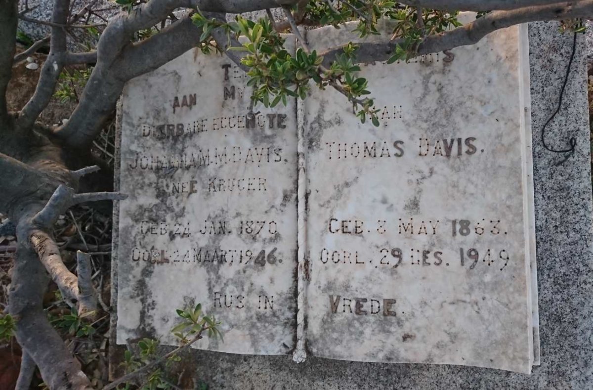 DAVIS Thomas 1863-1949 &amp; Johanna M.M. KRUGER 1870-1946