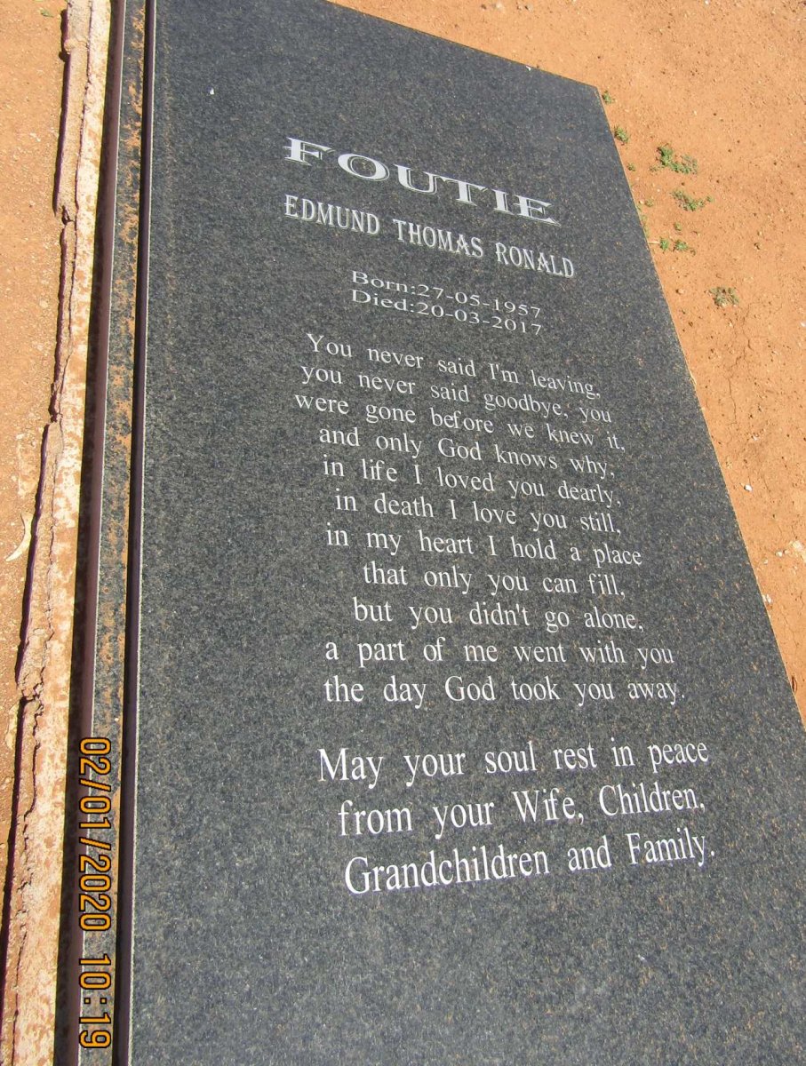 FOUTIE Edmund Thomas Roland 1957-2017