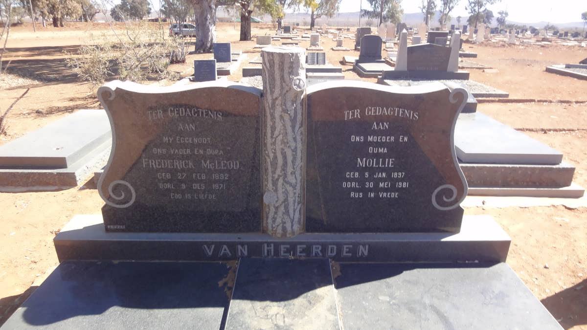 HEERDEN Frederick McLeod, van 1892-1971 &amp; Mollie 1897-1981