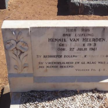 HEERDEN Hennie, van 1913-1941