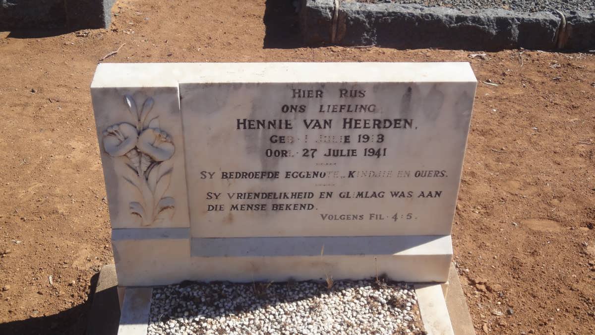 HEERDEN Hennie, van 1913-1941