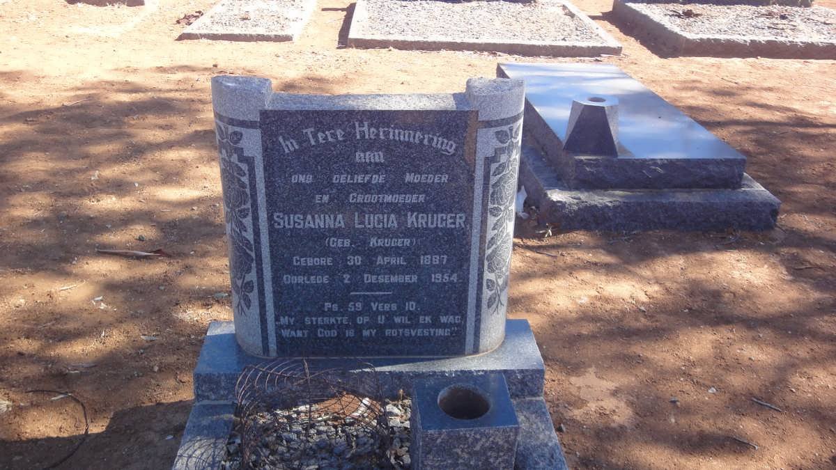 KRUGER Susanna Lucia nee KRUGER 1887-1954