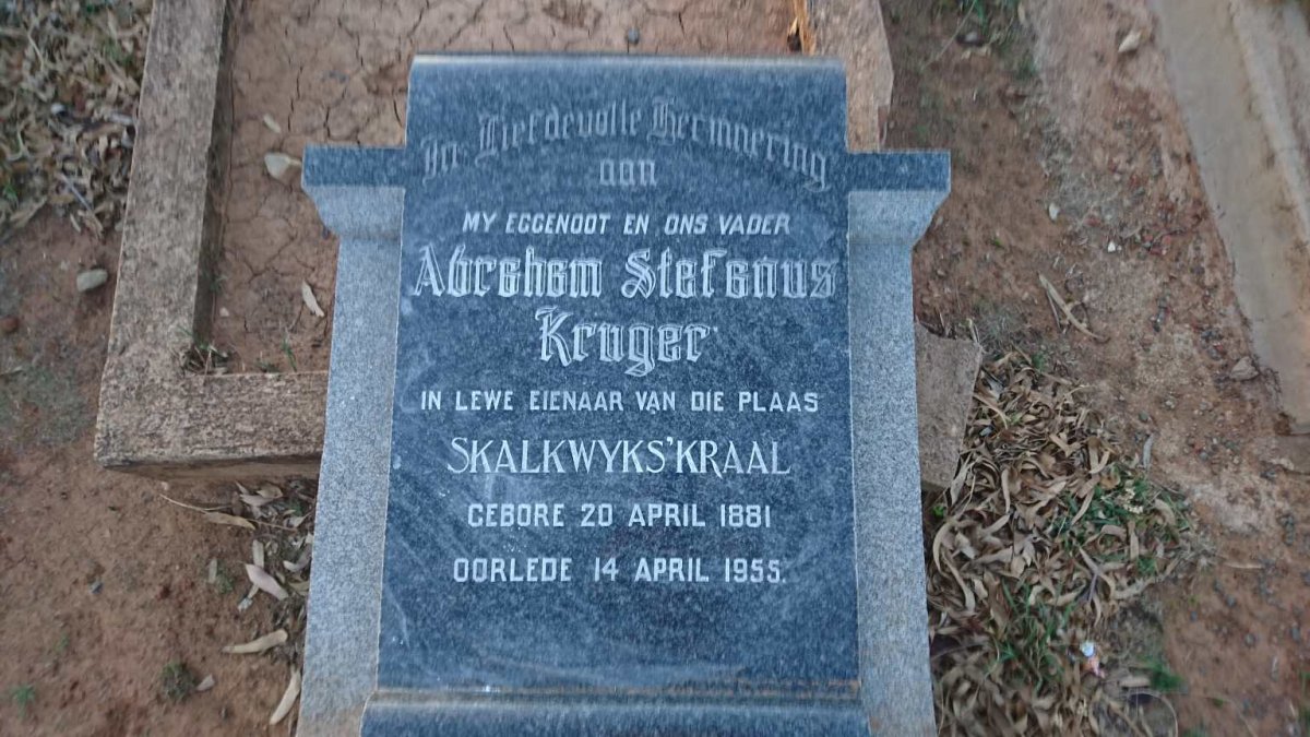 KRUGER Abraham Stefanus 1881-1955