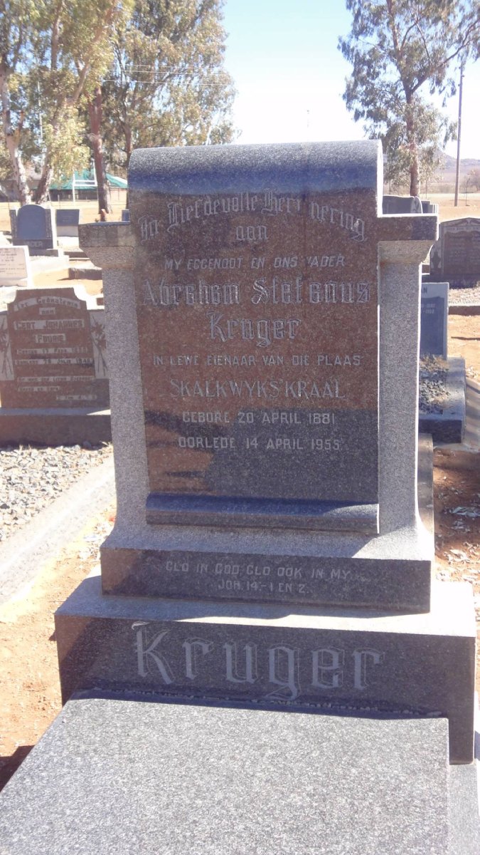 KRUGER Abraham Stefanus 1881-1955