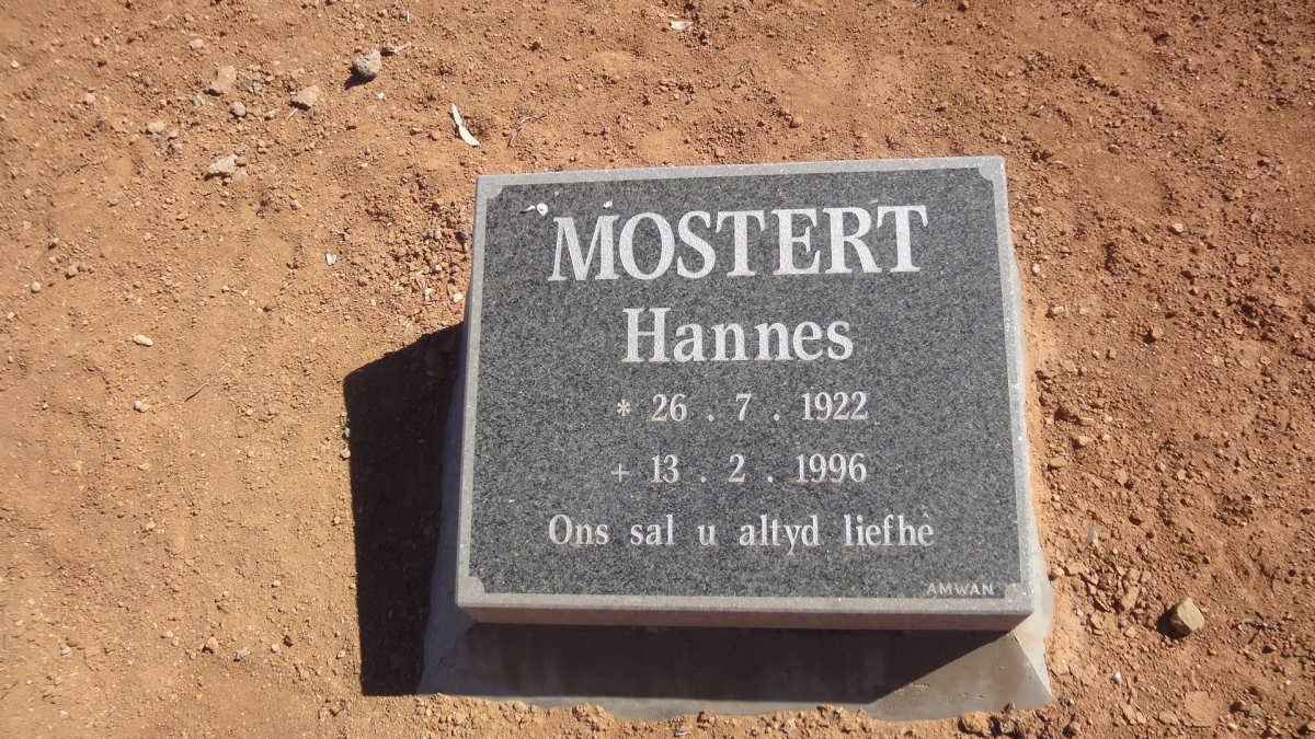 MOSTERT Hannes 1922-1996