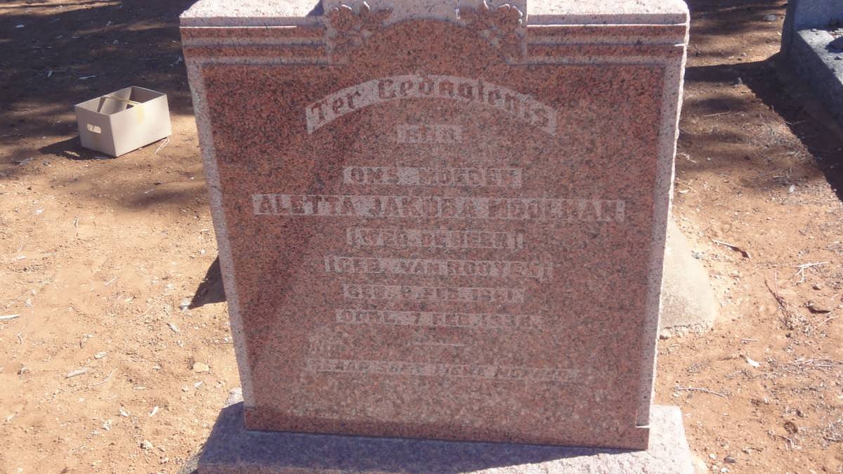 MOOLMAN Aletta Jacoba voorheen DE BEER nee VAN ROOYEN 1861-1958