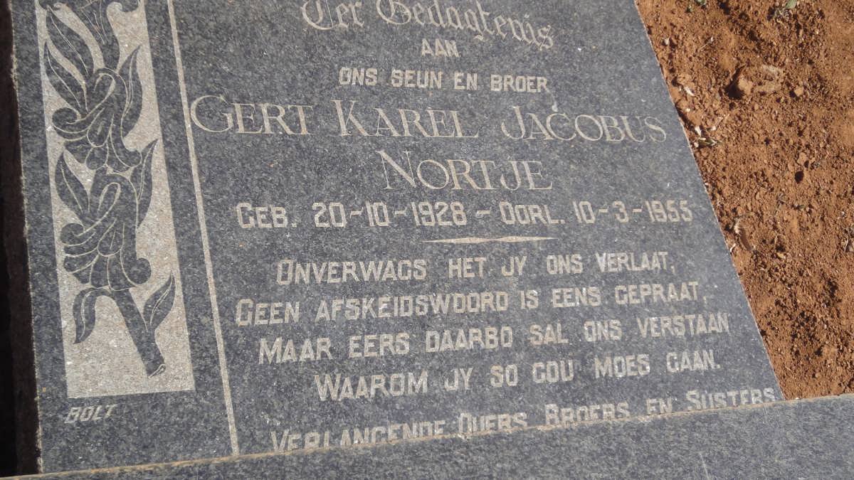 NORTJE Gert Karel Jacobus 1928-1955