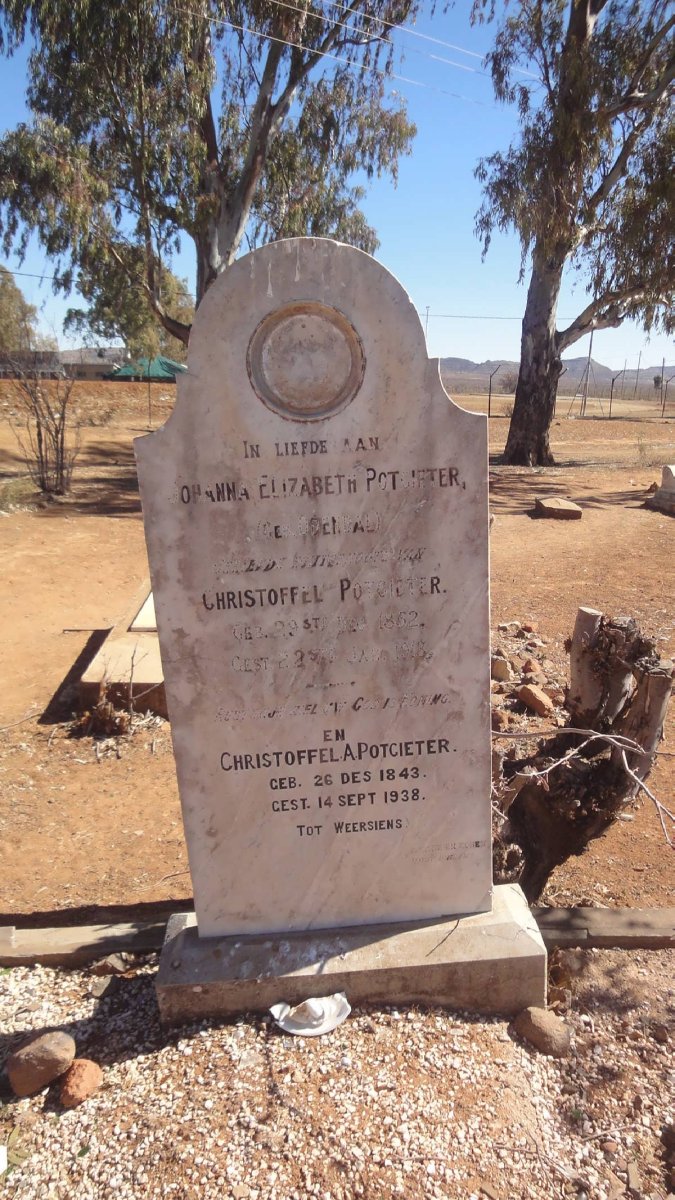 POTGIETER Christoffel 1843-1938 &amp; Johanna Elizabeth 1852-1913 