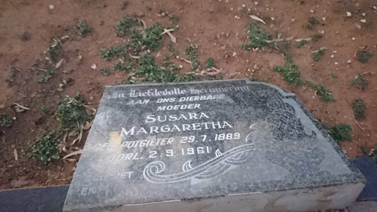 PRETORIUS Susara Margaretha nee POTGIETER 1889-1961