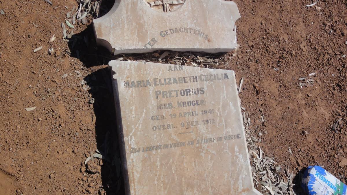 PRETORIUS Maria Elizabeth Cecilia nee KRUGER 1841-1912