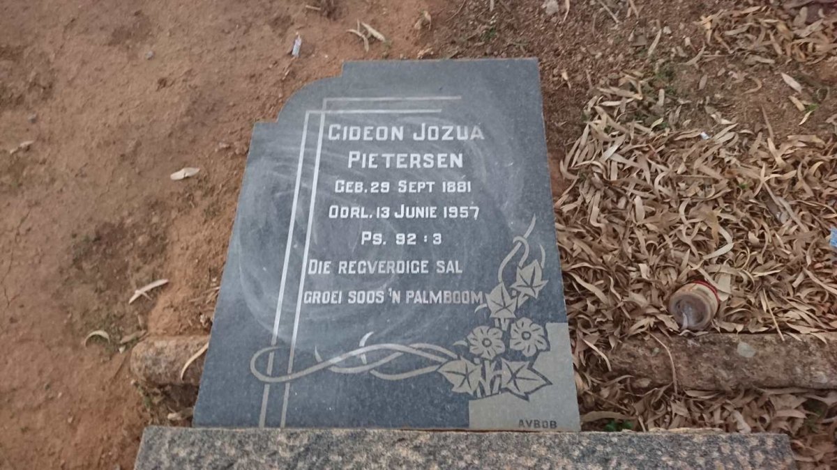PIETERSEN Gideon Jozua 1881-1957