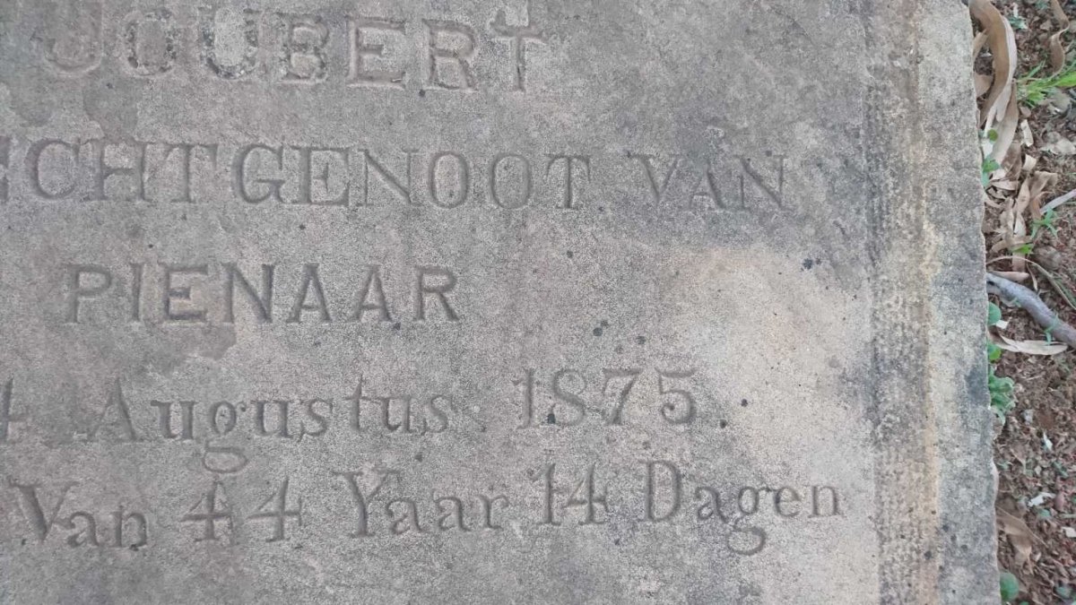 PIENAAR Margarettha Louisa nee JOUBERT -1875