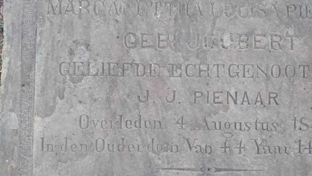PIENAAR Margarettha Louisa nee JOUBERT -1875