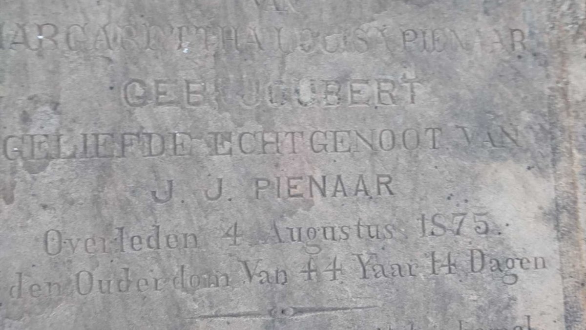 PIENAAR Margarettha Louisa nee JOUBERT -1875