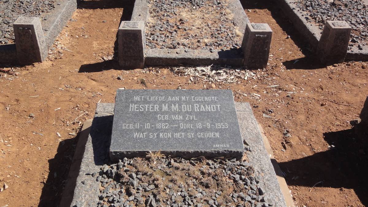 RANDT Hester M.M., du nee VAN ZYL 1882-1953