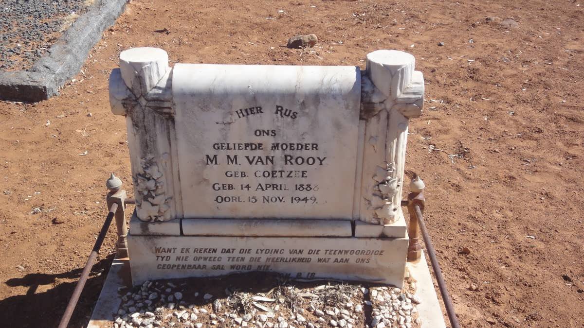 ROOY M.M., van nee COETZEE 1888-1949