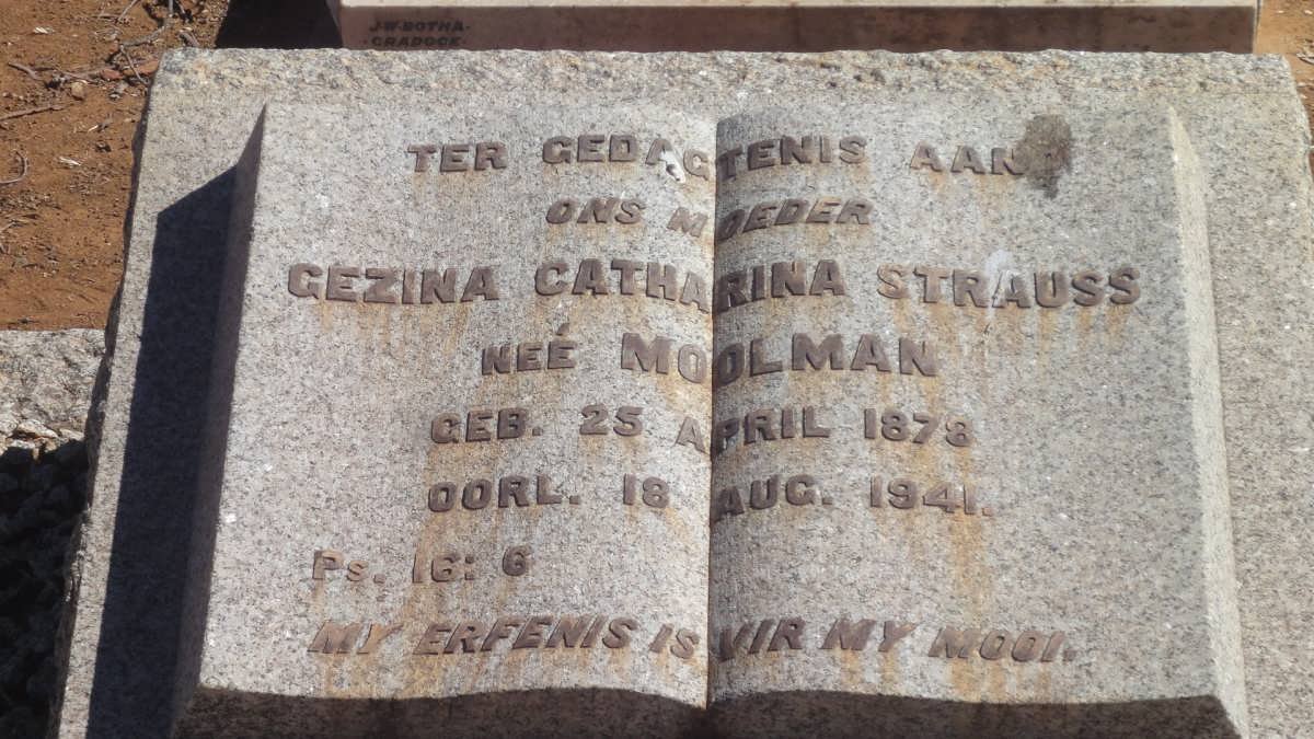 STRAUSS Gezina Catharina nee MOOLMAN 1878-1941