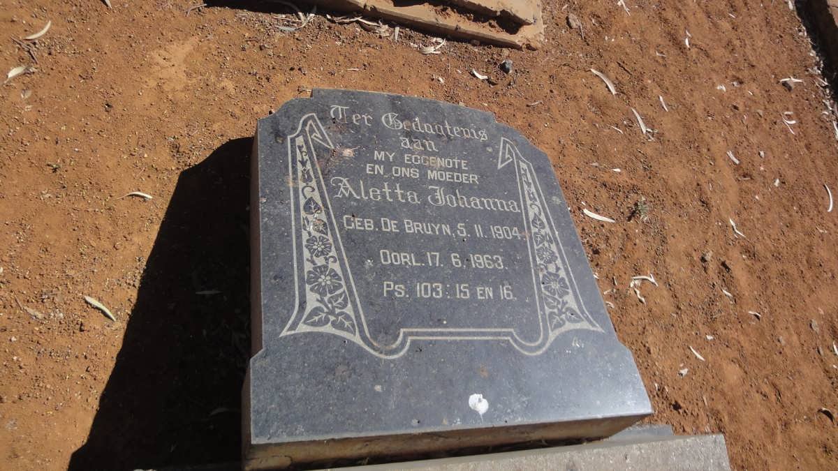 VENTER Aletta Johanna nee DE BRUYN 1904-1963