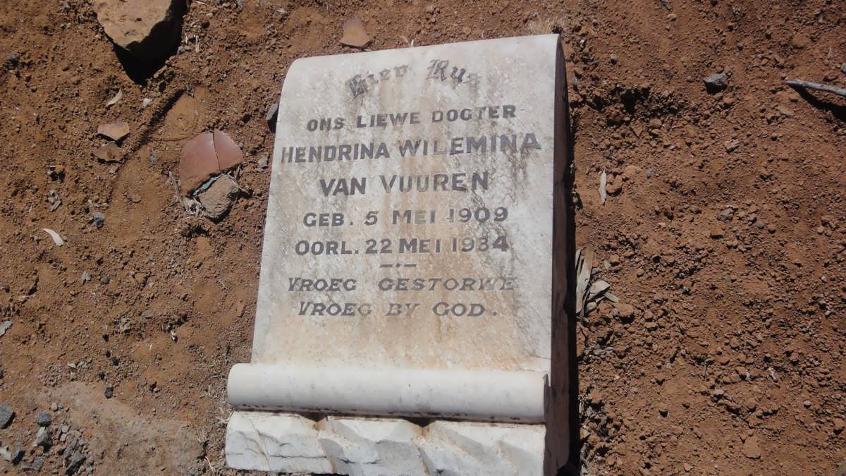 VUUREN Hendrina Wilemina, van 1909-1934