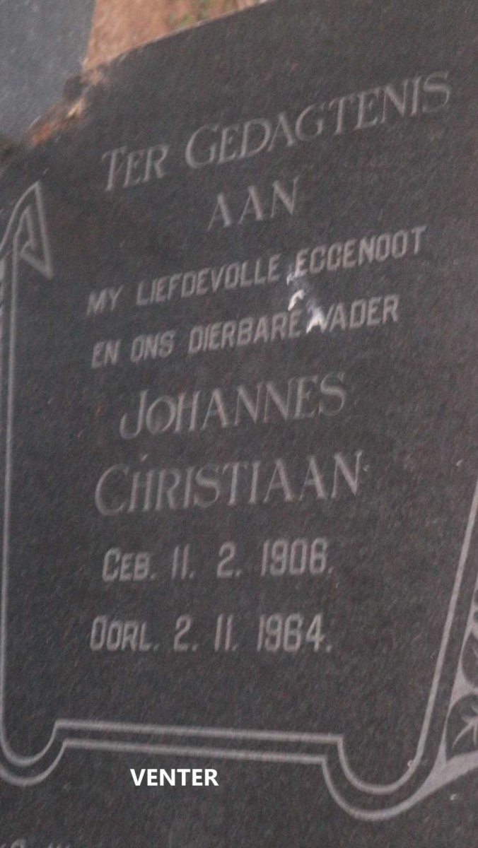 VENTER Johannes Christiaan 1906-1964