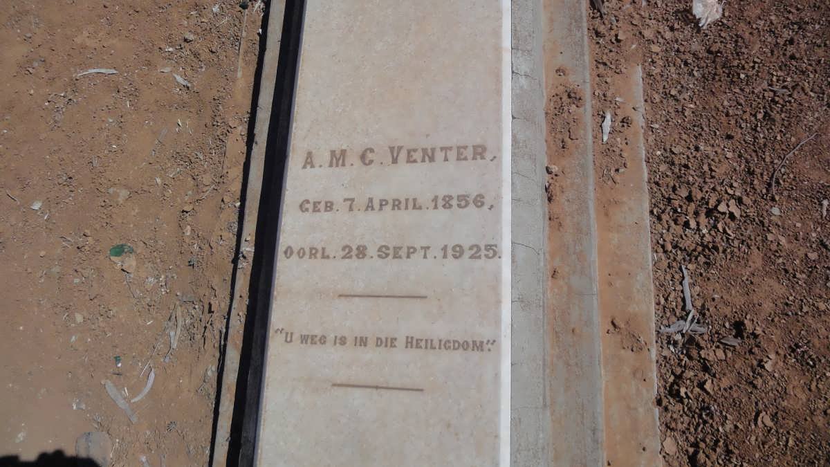 VENTER A.M.C. 1856-1925