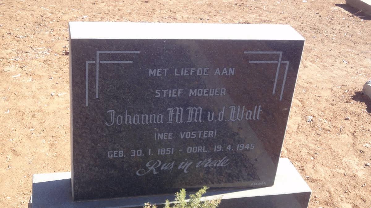 WALT Johanna M.M., v.d. nee VOSTER 1851-1945