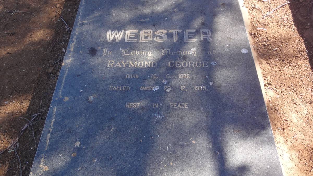 WEBSTER Raymond George 1889-1975