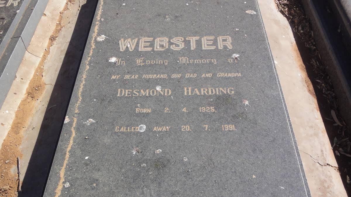 WEBSTER Desmond Harding 1925-1991