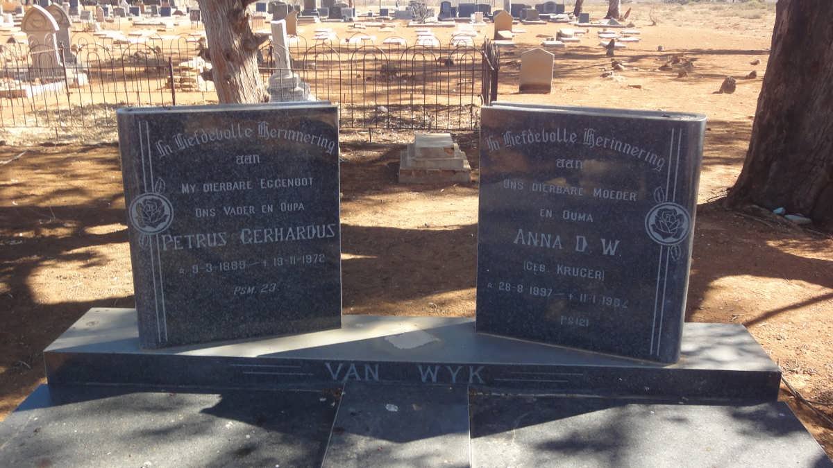 WYK Petrus Gerhardus, van 1889-1972 &amp; Anna D.W. KRUGER 1897-1984