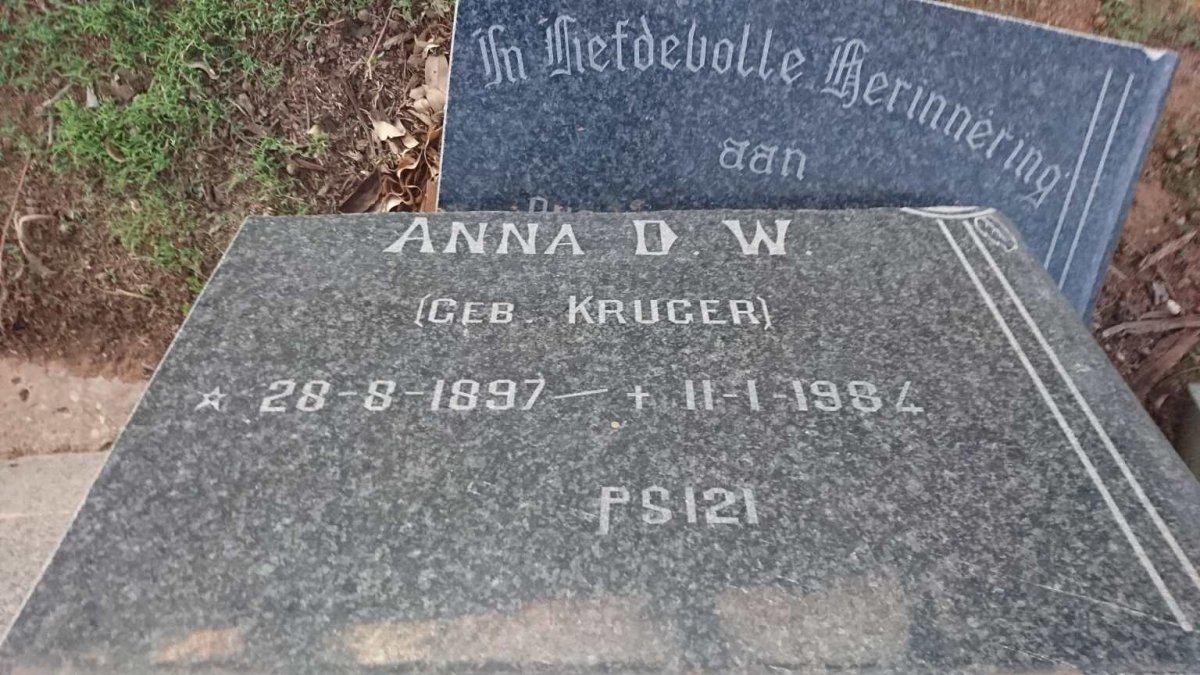 WYK Anna D.W., van nee KRUGER 1897-1984