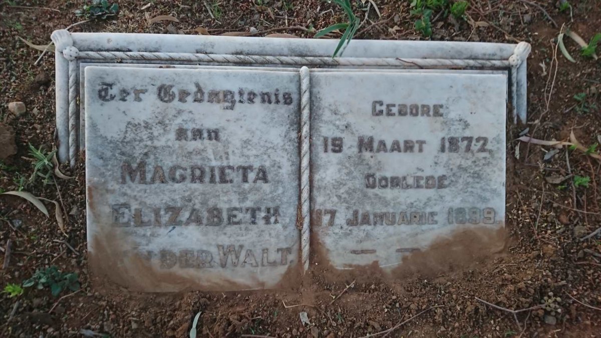 WALT Magrieta Elizabeth, van der 1872-1899