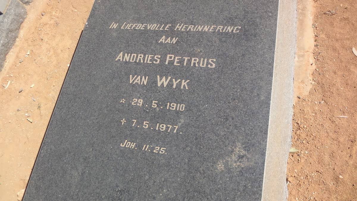 WYK Andries Petrus, van 1910-1977