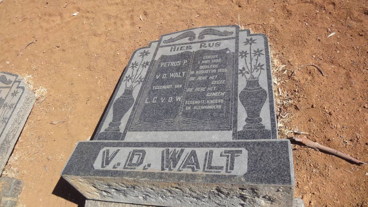 WALT Petrus P., v.d. 1892-1959