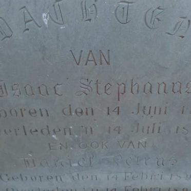 xx? Isaac Stephanus 1887-1887 :: ? Daniel Petrus 1892-18?3